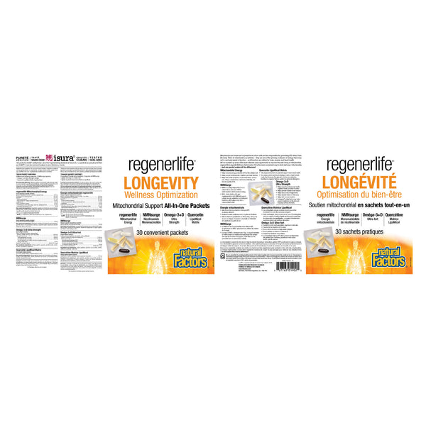 Natural Factors RegenerLife Longevity Kit Label
