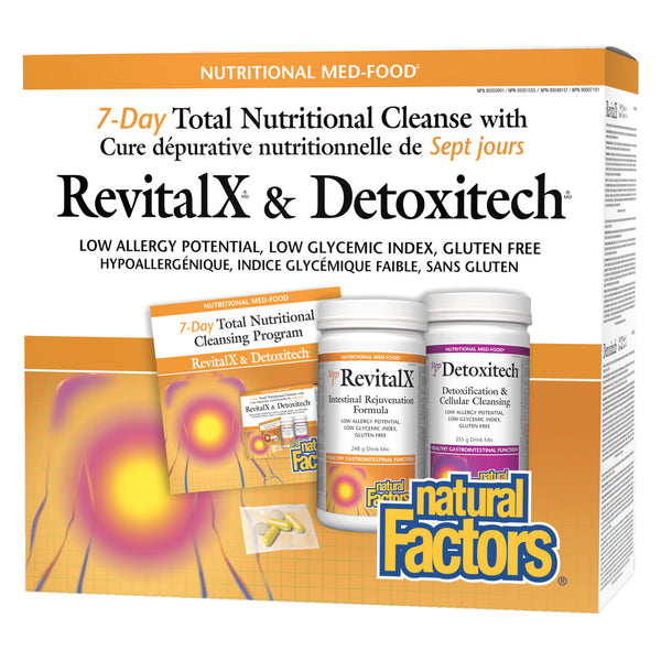 Box of Natural Factors RevitalX & Detoxitech Seven Day Total Nutritional Cleansing Program
