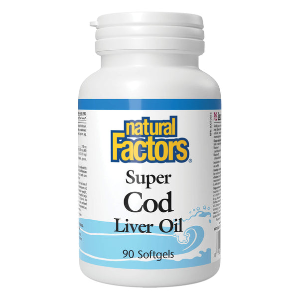 Bottle of Natural Factors Super Cod Liver Oil 90 Softgels
