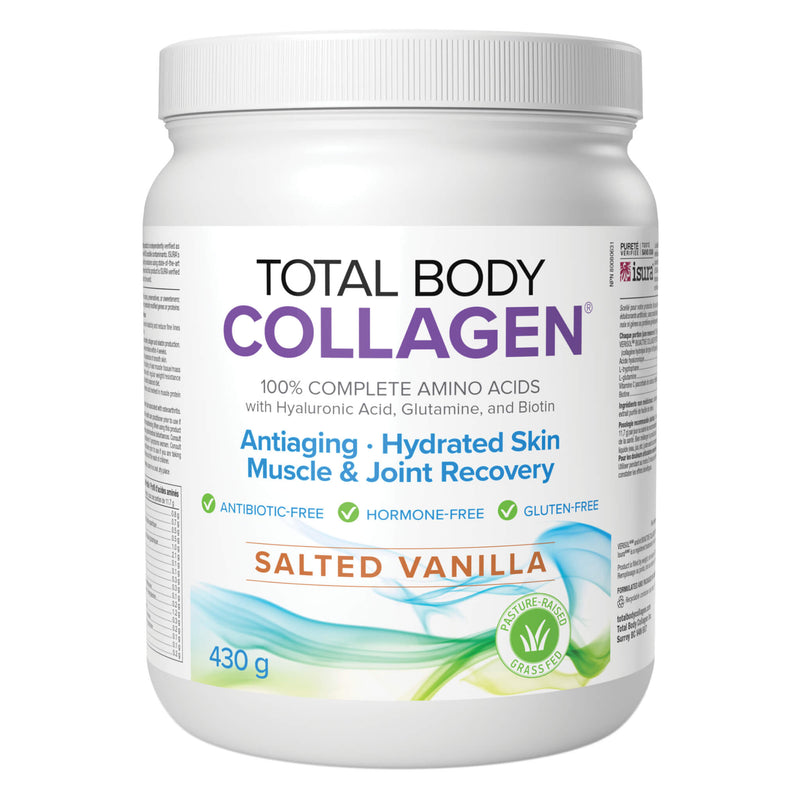Tub of Natural Factors Total Body Collagen - Salted Vanilla 430g
