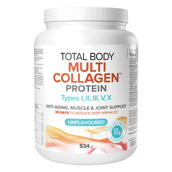 Bottle Natural Factors Total Body Multi Collagen™ Protein Types I, II, III, V, X (Unflavoured) 48 Servings 534g
