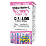 Box of Natural Factors Ultimate Women's Multi Probiotic 12 Billion Live Probiotic Cultures 60 Vegetarian Capsules
