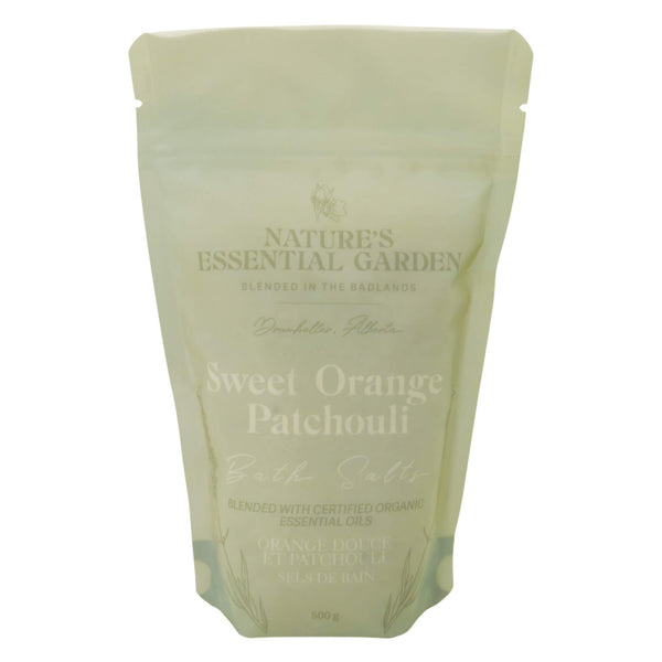 Bag of Nature's Essential Garden Sweet Orange Patchouli Certified Organic Mineral Salts 500g
