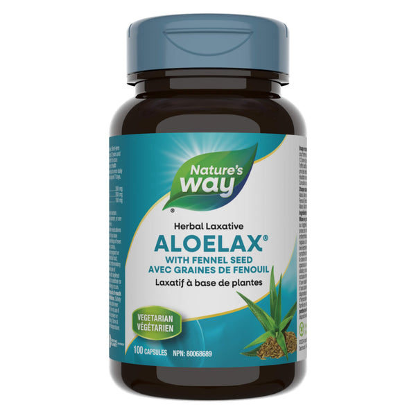 Bottle of Nature's Way Aloelax w/ Fennel Seed 100 Capsules
