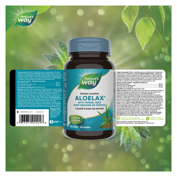 Nature's Way Aloelax w/ Fennel Seed Label
