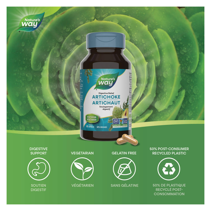 Bottle of Nature's Way Artichoke Information 
