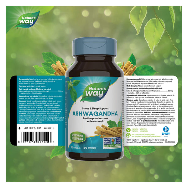Nature's Way Ashwagandha Label
