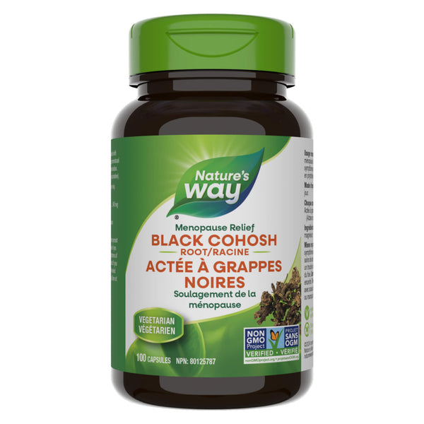 Bottle of Nature's Way Black Cohosh Root 540mg 100 Softgels
