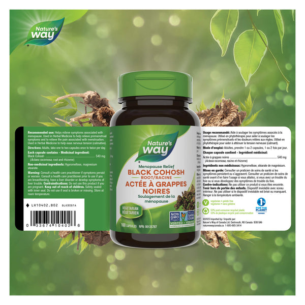 Nature's Way Black Cohosh Root Label
