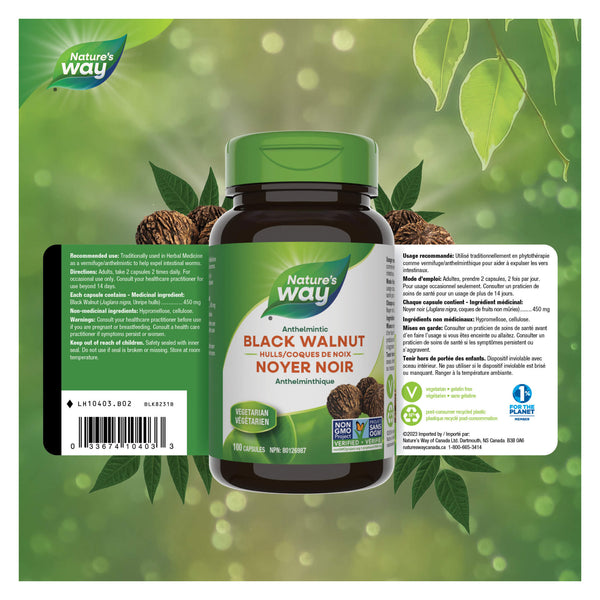 Nature's Way Black Walnut Hulls Label
