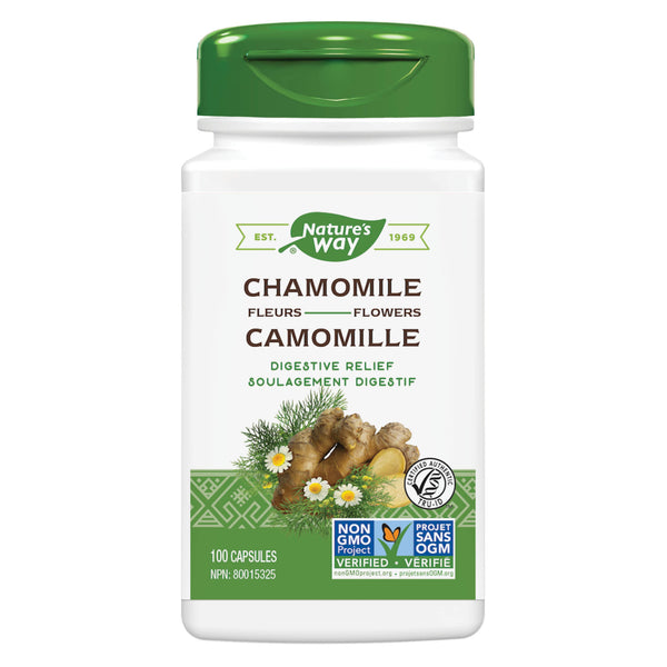 Bottle of Nature's Way Chamomile Flowers 100 Capsules
