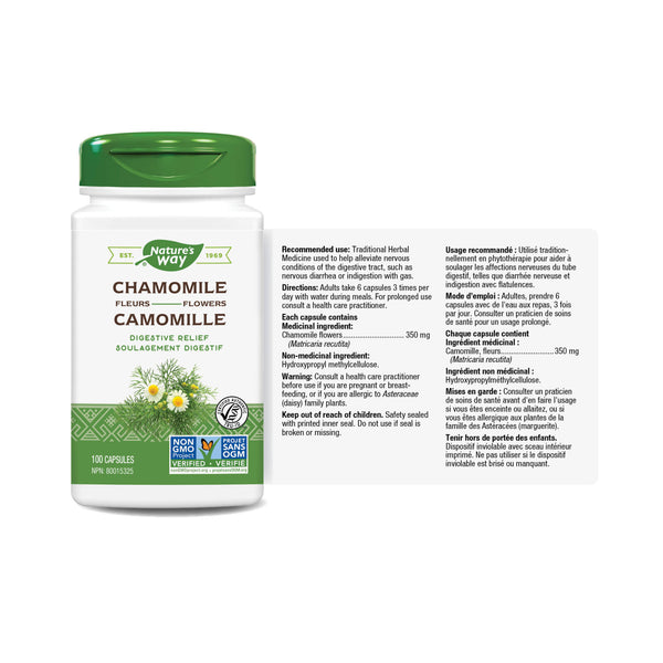 Nature's Way Chamomile Flowers Label
