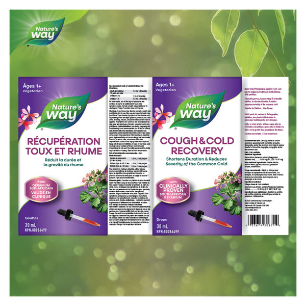 Nature's Way Cough & Cold Recovery Drops Label

