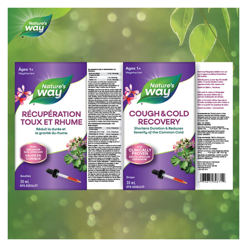 Nature's Way Cough & Cold Recovery Drops Label
