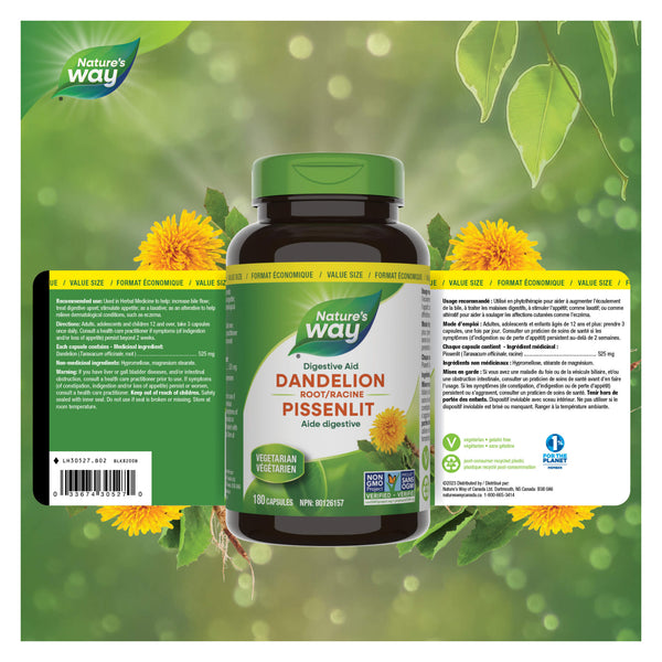 Nature's Way Dandelion Root Label
