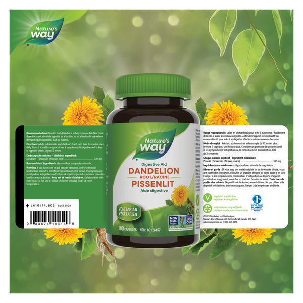 Nature's Way Dandelion Root Label

