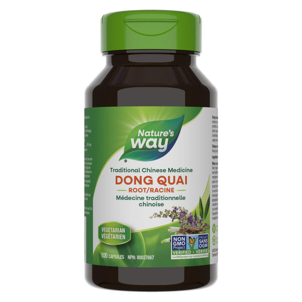 Bottle of Nature's Way Dong Quai Root 100 Capsules
