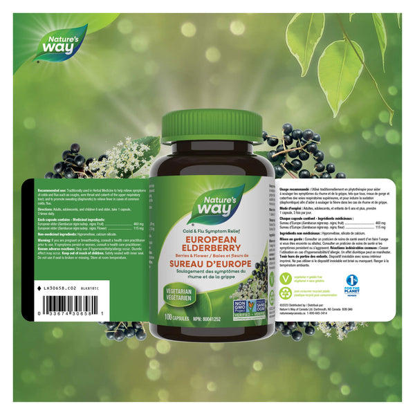 Nature's Way European Elderberry Label
