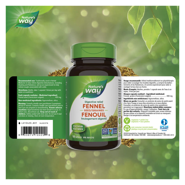 Nature's Way Fennel Seed Label
