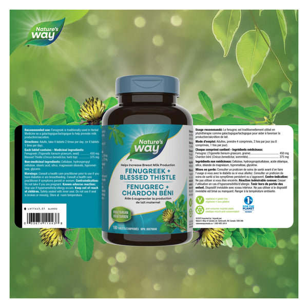Nature's Way Fenugreek + Blessed Thistle Label
