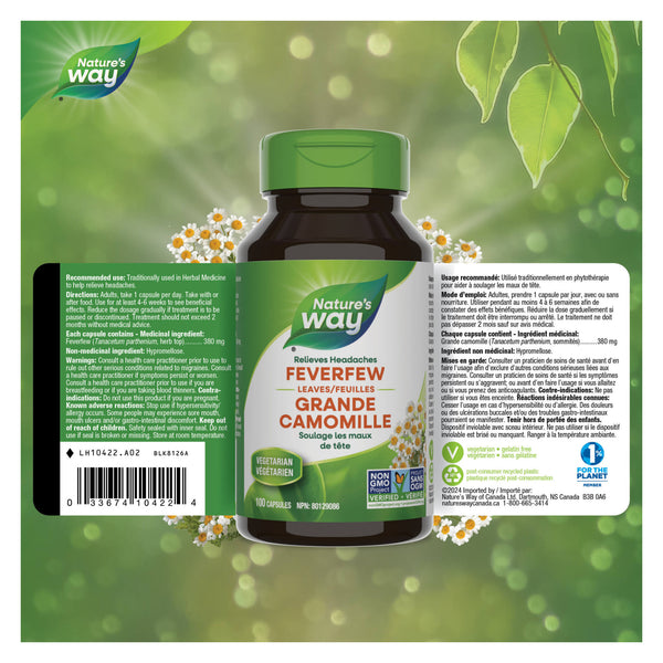Nature's Way Feverfew Leaves Label

