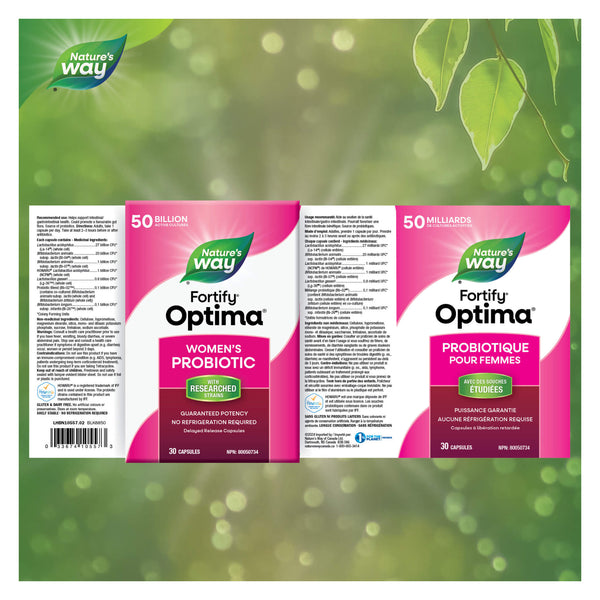 Nature's Way Fortify Optima Women's Probiotic 50 Billion Label
