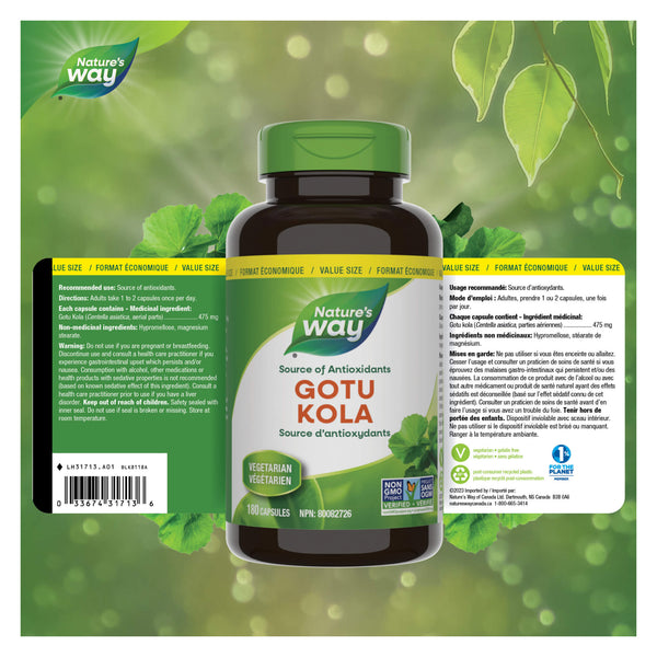 Nature's Way Gotu Kola Label
