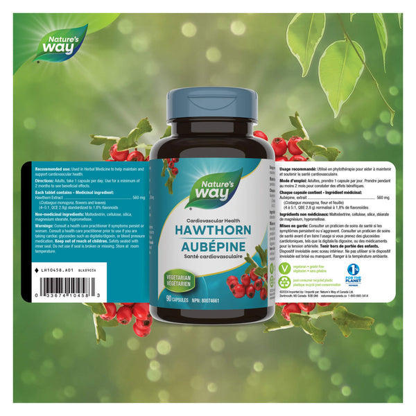Nature's Way Hawthorn Standardized Extract Label
