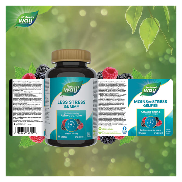 Nature's Way Less Stress Gummy Label
