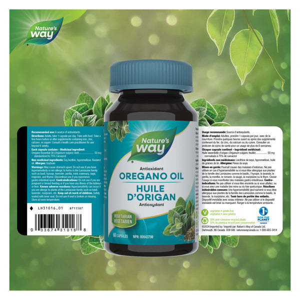 Nature's Way Oregano Oil Label

