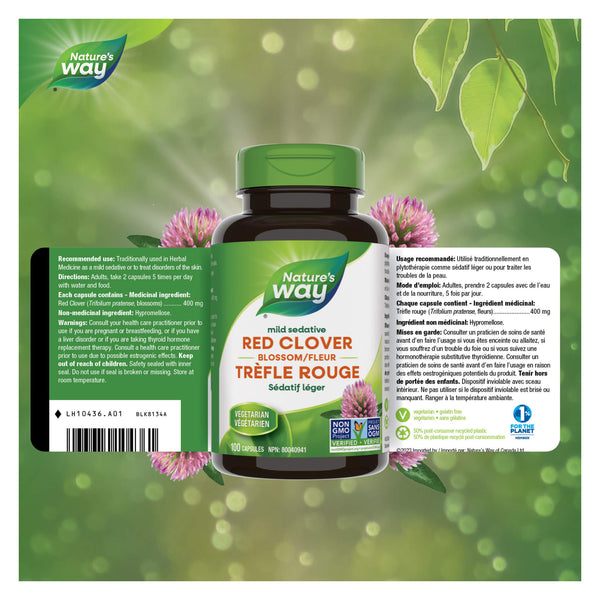 Nature's Way Red Clover Blossoms Label
