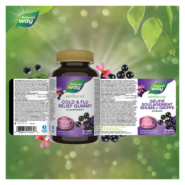 Nature's Way Sambucus Cold & Flu Relief Label
