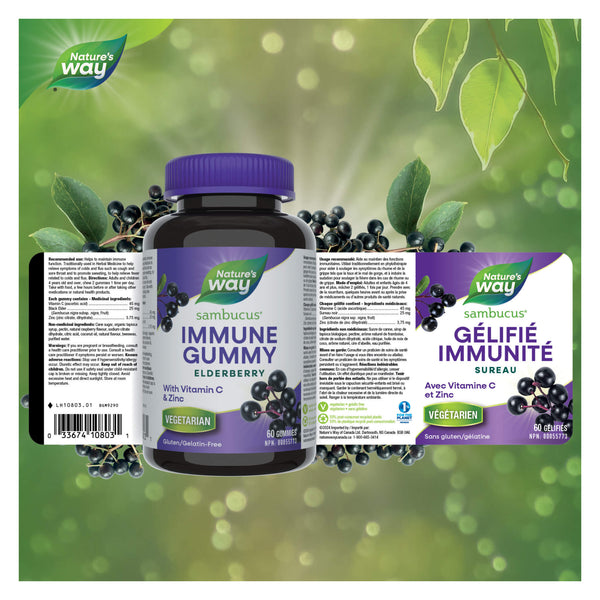 Nature's Way Sambucus Immune Gummies Label
