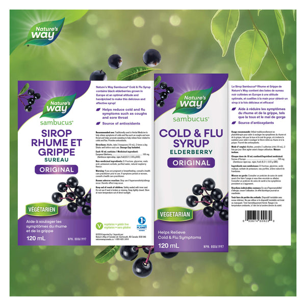 Nature's Way Sambucus Original Cold & Flu Label
