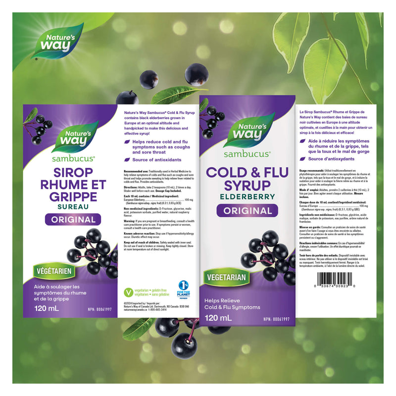 Nature's Way Sambucus Original Cold & Flu Label
