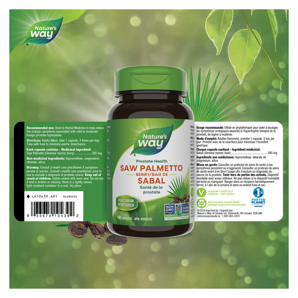 Nature's Way Saw Palmetto Berry Label
