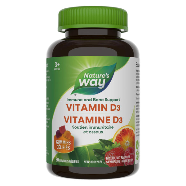 Bottle of Nature's Way Vitamin D Gummies Mixed Fruit Flavours 60 Gummies
