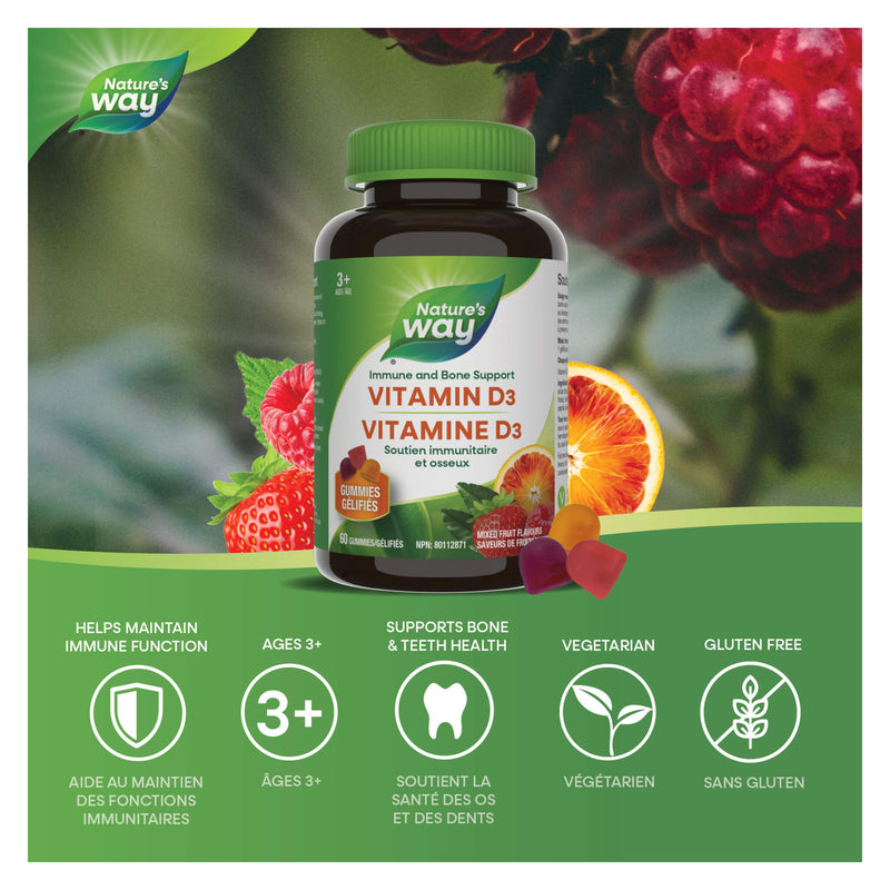 Nature's Way Vitamin D Gummies Mixed Fruit Flavours Gummies Information 
