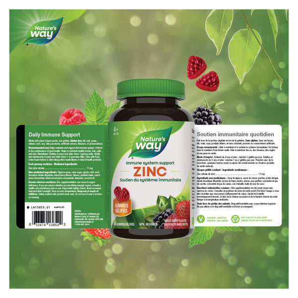 Nature's Way Zinc Gummies Label
