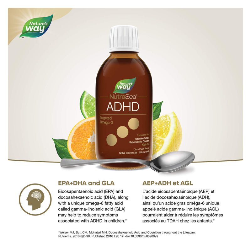 NutraSea ADHD Targeted Omega-3 (Citrus Punch) 200ml Benefits
