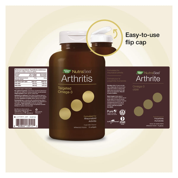 NutraSea Arthritis Targeted Omega-3 (Fresh Mint) 75 Softgels Information
