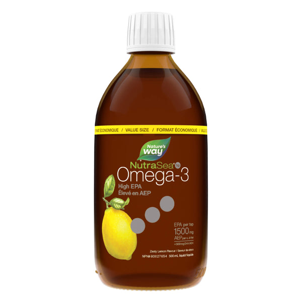Bottle of NutraSea HP High EPA Omega-3 Liquid (Zesty Lemon) 500ml
