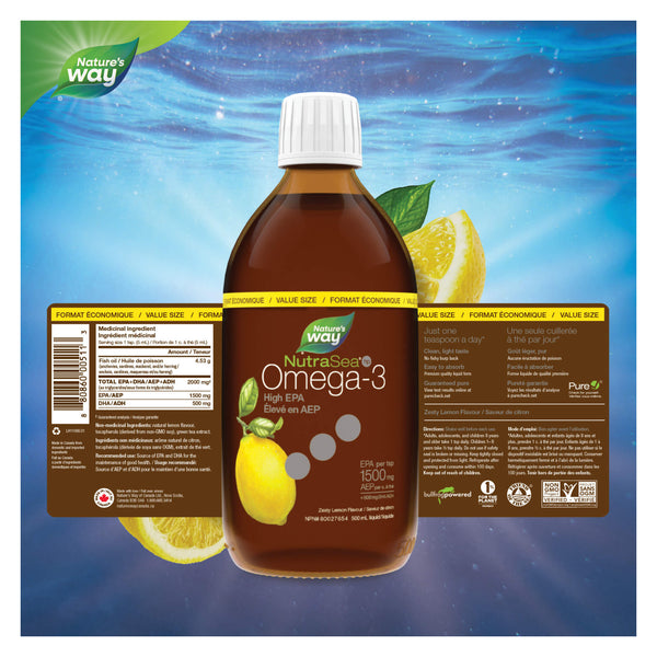 NutraSea NutraSea HP High EPA Omega-3 Liquid (Zesty Lemon) - Information
