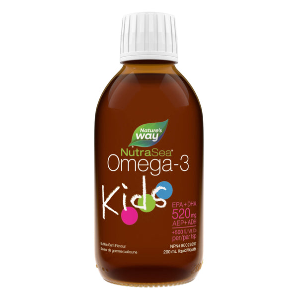 Bottle of NutraSea NutraSea Kids Omega-3 (Bubble Gum) Liquid 200ml
