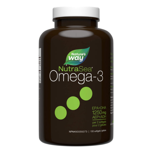 Bottle of NutraSea Omega-3 Liquid Gels (Fresh Mint) - 150 Softgels

