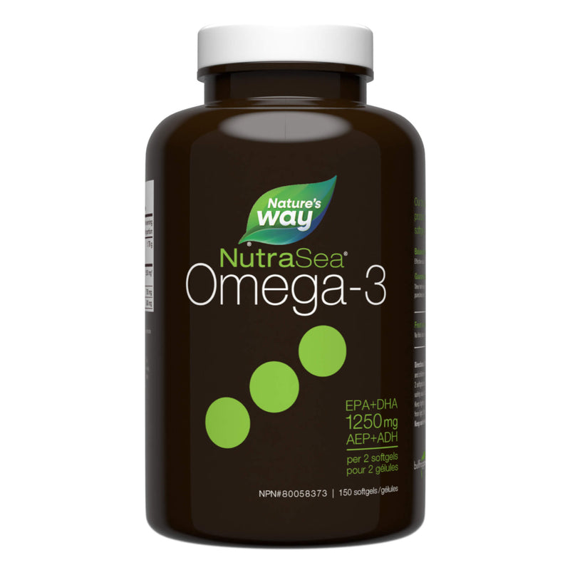 Bottle of NutraSea Omega-3 Liquid Gels (Fresh Mint) - 150 Softgels

