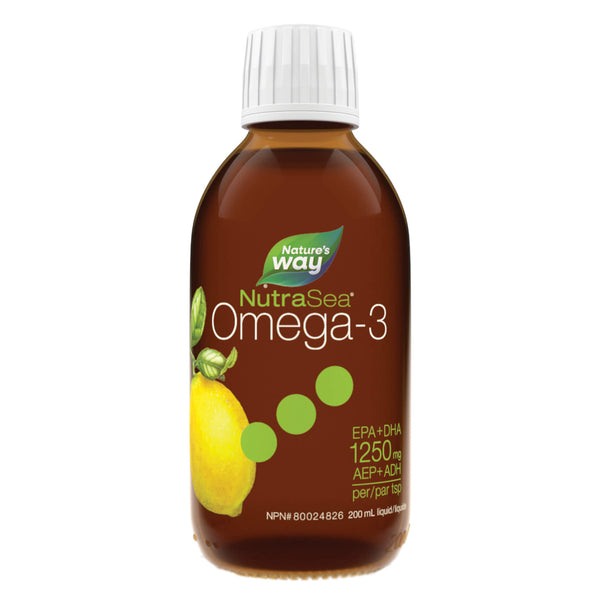 Bottle of NutraSea Omega-3 Liquid (Zesty Lemon) 200ml
