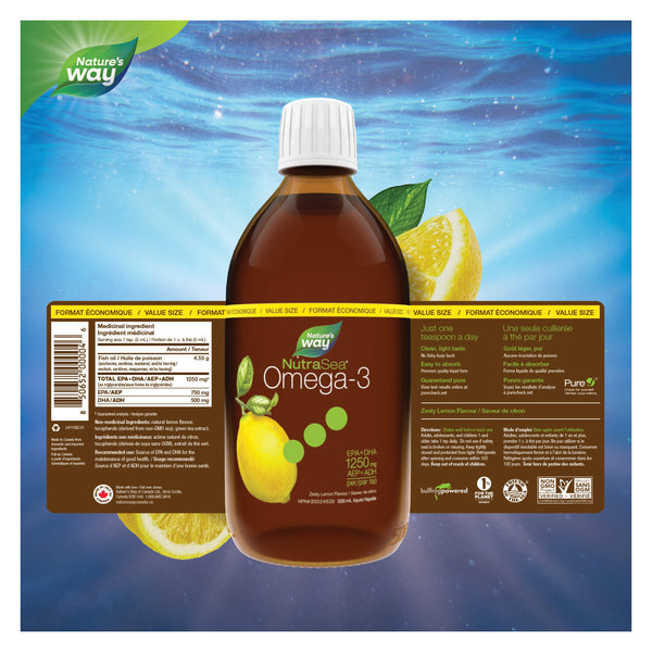 NutraSeaOmega-3 Liquid (Zesty Lemon) - 500 mL Information
