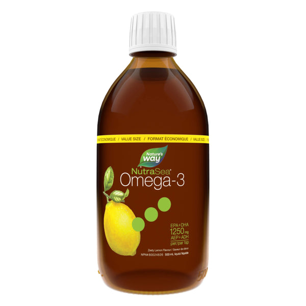 Bottle of NutraSea Omega-3 Liquid (Zesty Lemon) - 500 mL
