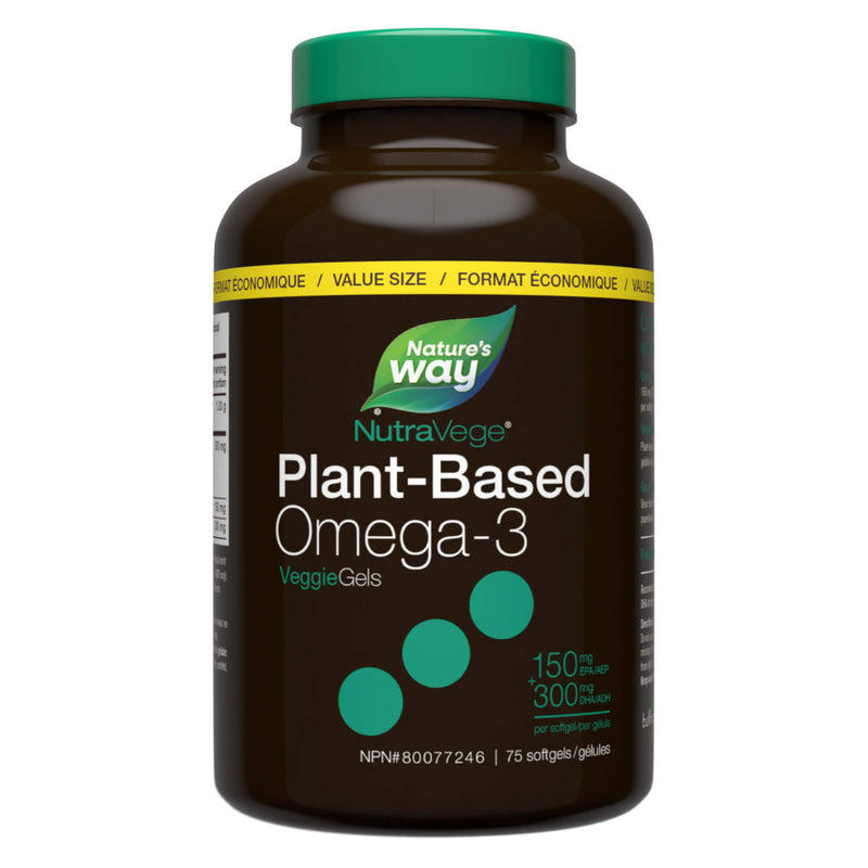Bottle of NutraVege Omega-3 Plant (Mint Flavour) 75 Softgels
